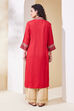 Red Viscose Rayon Straight Kurta image number 3