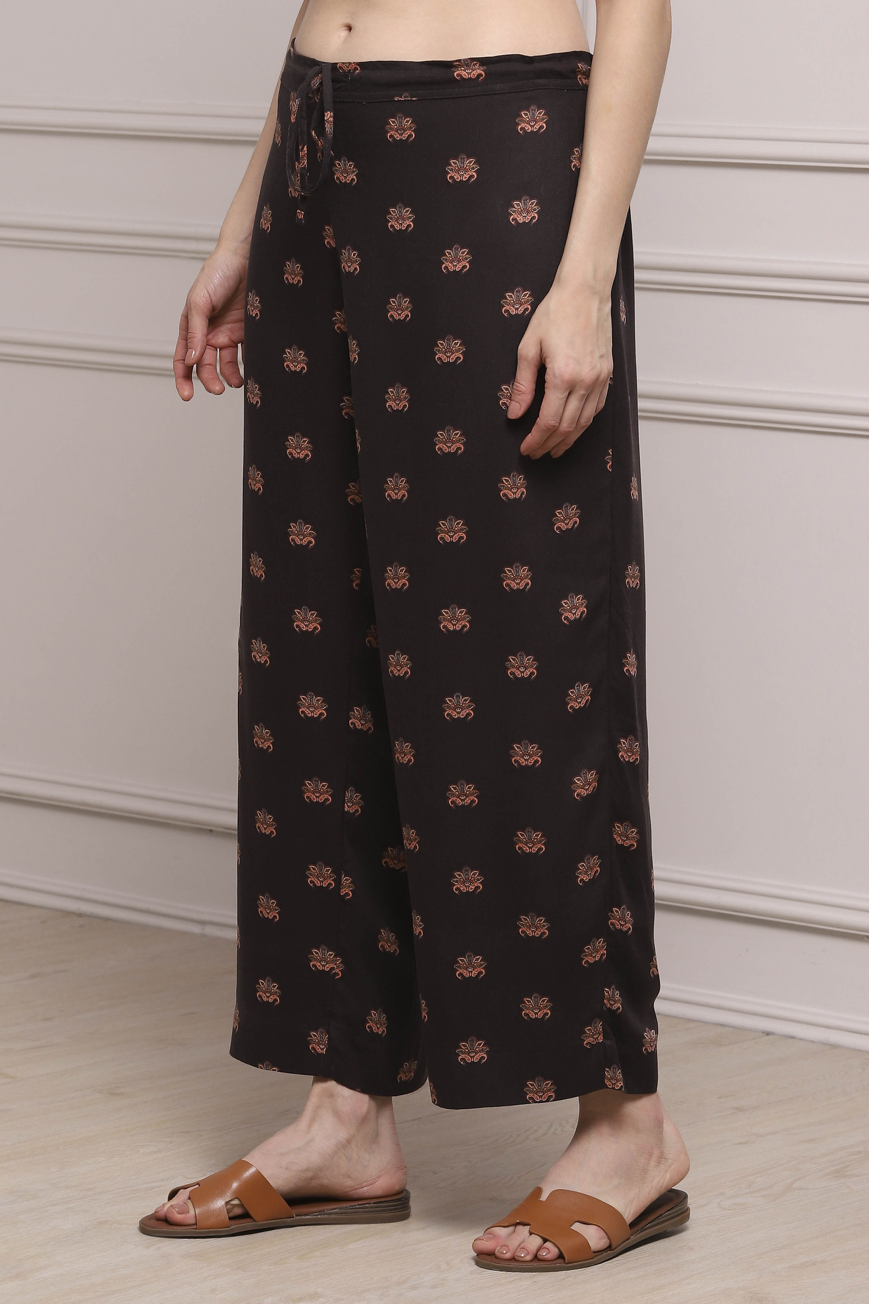 Brown Rayon Palazzo image number 2