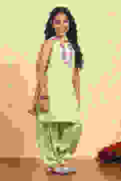 Sea Green Polyester Straight Solid Suit Set image number 0