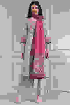 Sage Green Cotton Printed Straight Suit Set image number 0