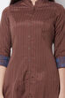 Green Art Silk Front Open Yarndyed Kurta image number 1