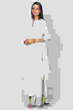 Off White Voile Flared Suit set image number 5