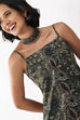 Green Cotton Geometric Printed Lace-Up Kurti image number 1