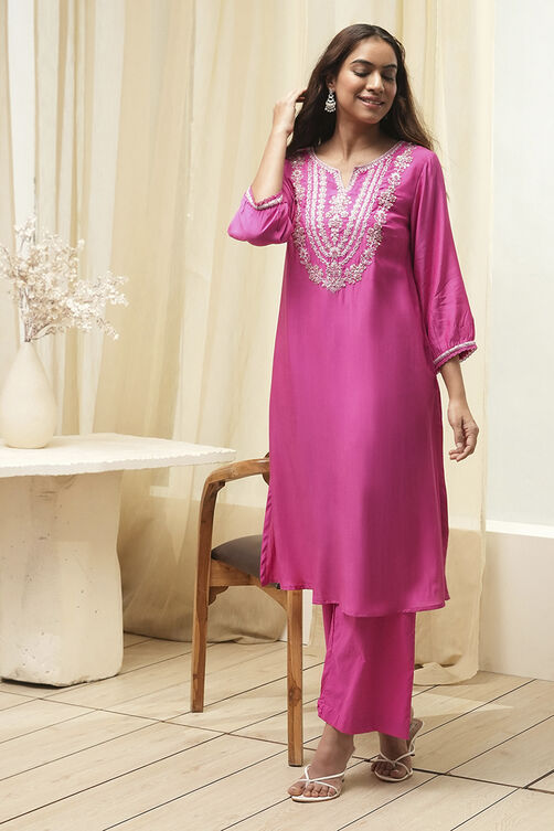 Pink Modal Blend Layered Suit Set image number 0