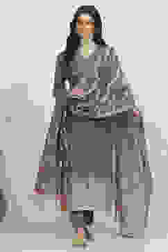 Lavender Chanderi Weave Unstitched Suit Set image number 1