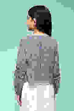 Blue Polyester A-Line Printed Top image number 4