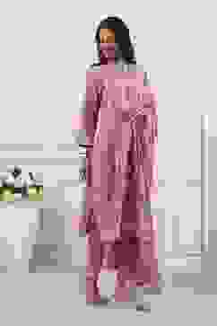 Pink Cotton Straight Suit Set image number 5