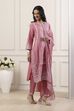 Pink Cotton Straight Suit Set image number 5