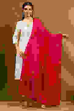 Pink Polyester Dupatta image number 4