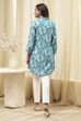 Blue Rayon Straight Printed Kurta image number 3