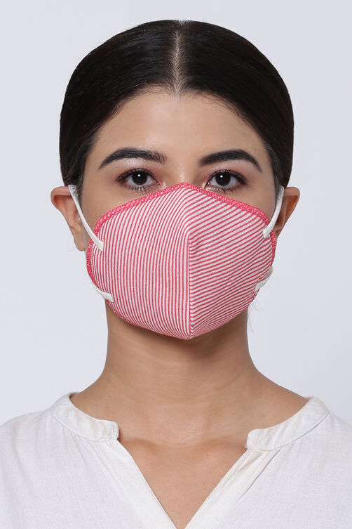 Multicolored Cotton Flax Printed Face Mask image number 2