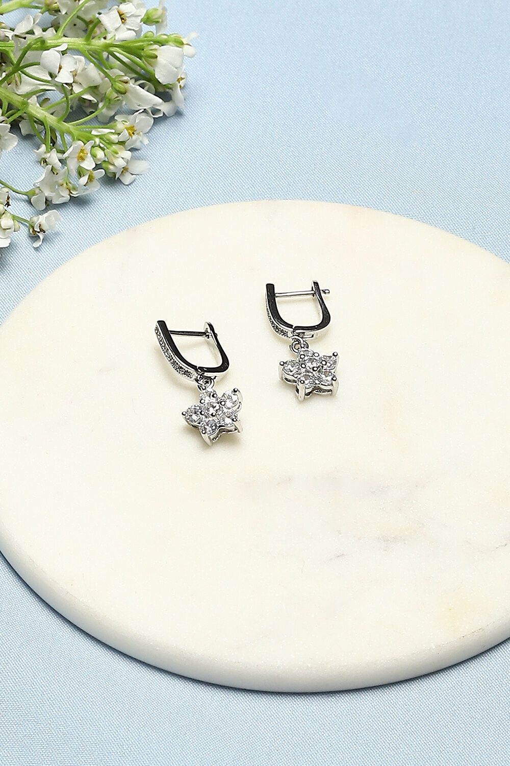 White Brass Earrings image number 0