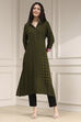 Indigo Blue Viscose Straight Printed Kurta image number 5