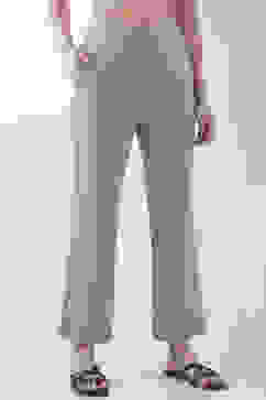 Beige Viscose Blend Wide Leg Pants image number 3