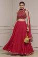 Fuchsia Polyester Printed Lehenga Set image number 0