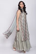 Moss Green Cotton Silk Straight Kurta Sharara Suit Set image number 0