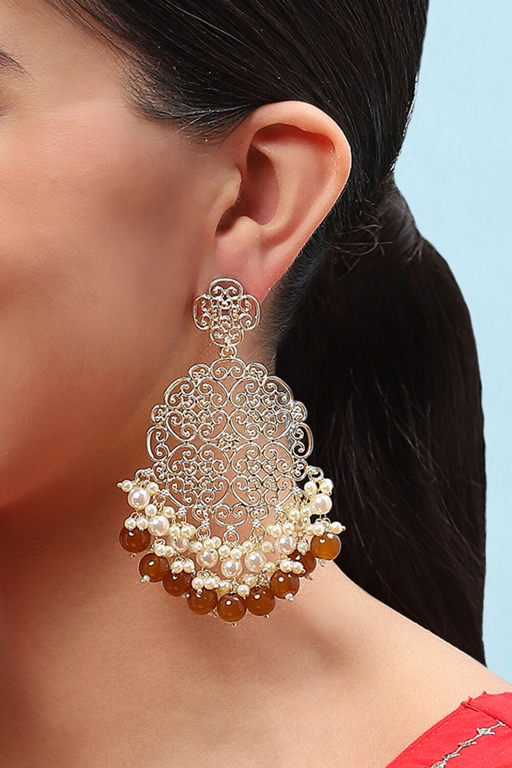 Brown Brass Earrings image number 3