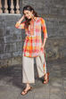 Orange Cotton Straight Suit Set image number 2