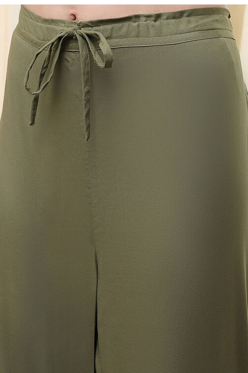 Sage Green Cotton Blend Straight Kurta Palazzo Suit Set image number 2