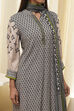 Black and Beige Printed Straight Suit Set image number 1