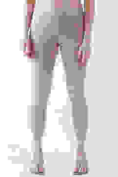 Light Pink Cotton Lycra Solid Fitted Cropped Leggings image number 4