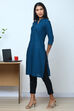 Peach Cotton Flax Kurta image number 2