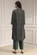 Blue Printed Straight Suit Set image number 4