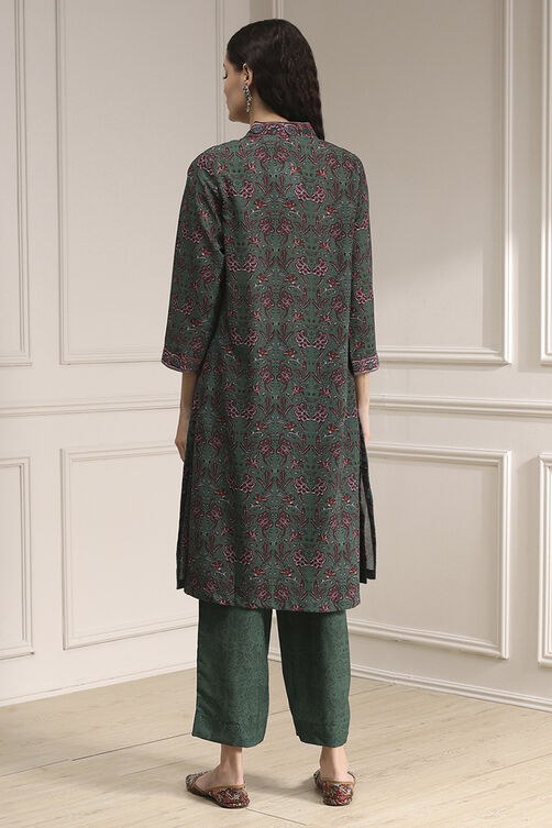 Blue Printed Straight Suit Set image number 4