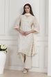 Ivory Poly Chanderi Embroidered Straight Suit Set image number 0