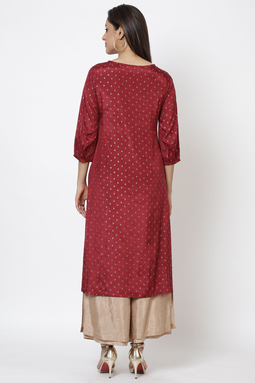 Black Viscose Straight Printed Kurta image number 4