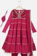 Pink Viscose Straight Kurta Churidar Suit Set image number 2
