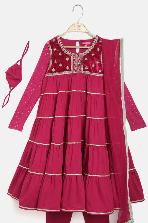 Pink Viscose Straight Kurta Churidar Suit Set image number 2