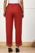 Rust Solid Mid-Rise Straight Palazzo Pants image number 5
