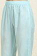 Blue Cotton Handloom Unstitched Suit Set image number 3