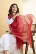 Pink Orange Poly Loom Printed Dupatta image number 0