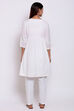 White Cotton Chikankari Kurta image number 5