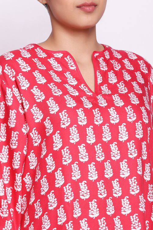 Dark Pink Cotton Printed Loungewear Set image number 1