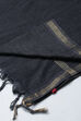 Charcoal Metallic Cotton Solid Dupatta image number 1