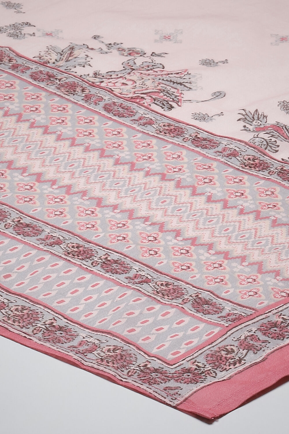 Pink Printed Rayon Kurta & Palazzo Suit Set image number 3