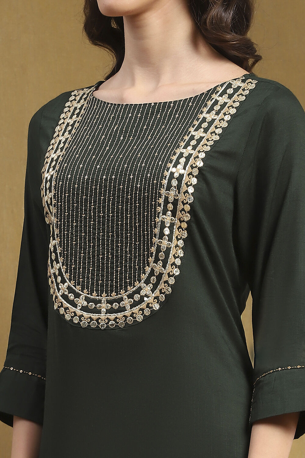 Green Solid Straight Kurta image number 1