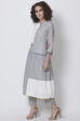 Grey Cotton A-Line Yarndyed Kurta image number 2