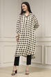 Ivory Viscose A-Line Printed Kurta image number 6