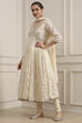 Off-White Cotton Foil Printed Anarkali Suit Set image number 4