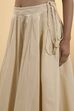 Beige Cotton Zari Tissue Kalidar Suit Set image number 2
