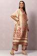 Black Art Silk Kaftan Kurta Palazzo Suit Set image number 5
