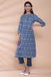 Pink Cotton A-Line Printed Kurta image number 2