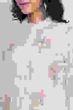 Off White Poly Cotton Flared Kurta Churidar Suit Set image number 1