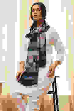 Black Cotton Blend Dupatta image number 0