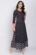 Black And White Cotton Straight Printed Kurta image number 3