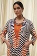 Orange Printed Straight Jacket image number 8